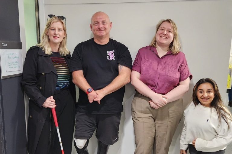 Lou Connop, Mark Fosbrook, Alice Hargreaves, Dr Shani Dhanda stood in a row smiling
