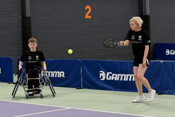 Wheelchair and non-disabled players